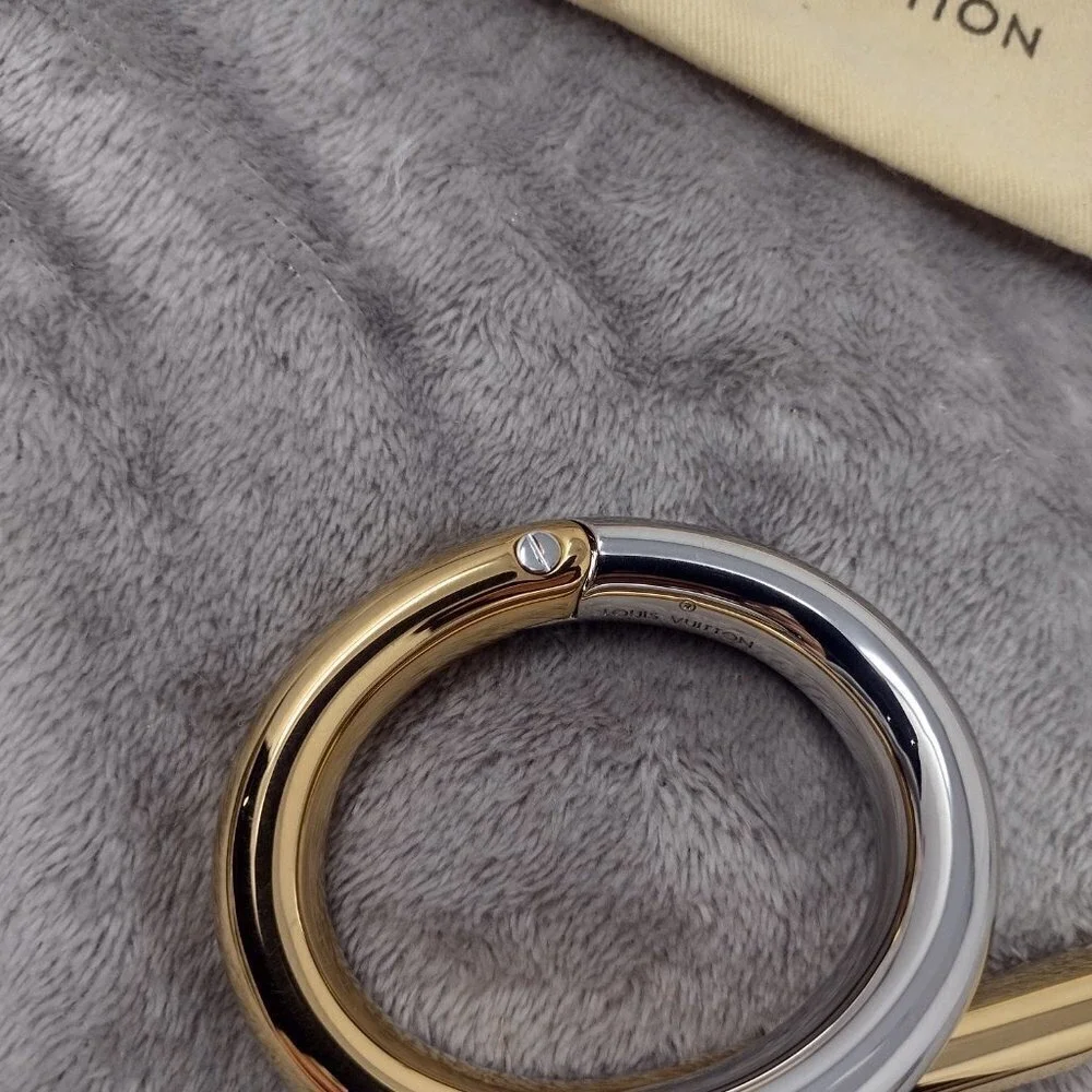 Louis Vuitton MP1516 Twist Bracelet Runway Gold‎ Palladium Hinge RARE Authentic